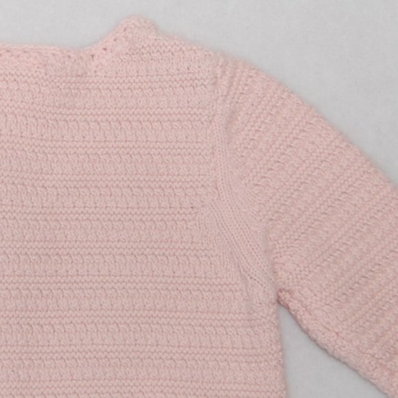 Lullaby Club Girls Infant 9M, Blush Pink, Cotton, Button Down Knit Cardigan - Picture 5 of 8